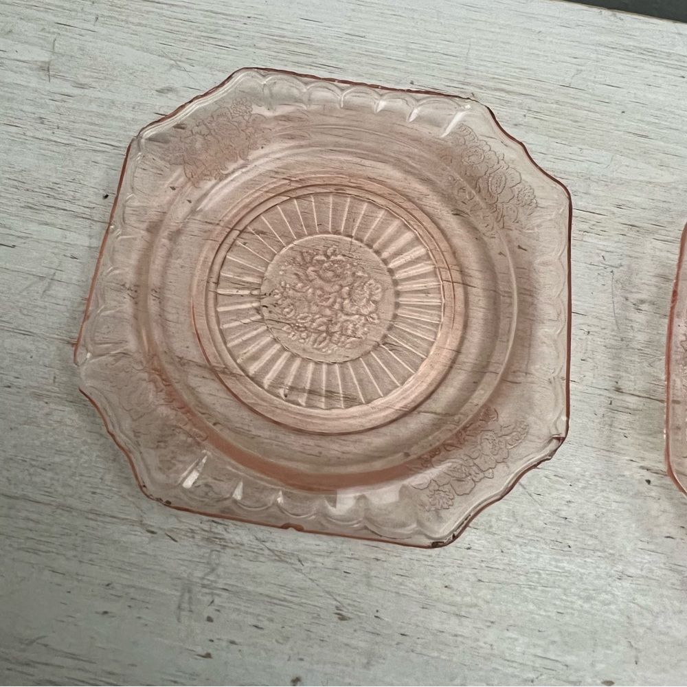 Vintage Pink Depression Glass Small Salad Plates/Dishes Mayfair and Princess - Picture 8 of 16